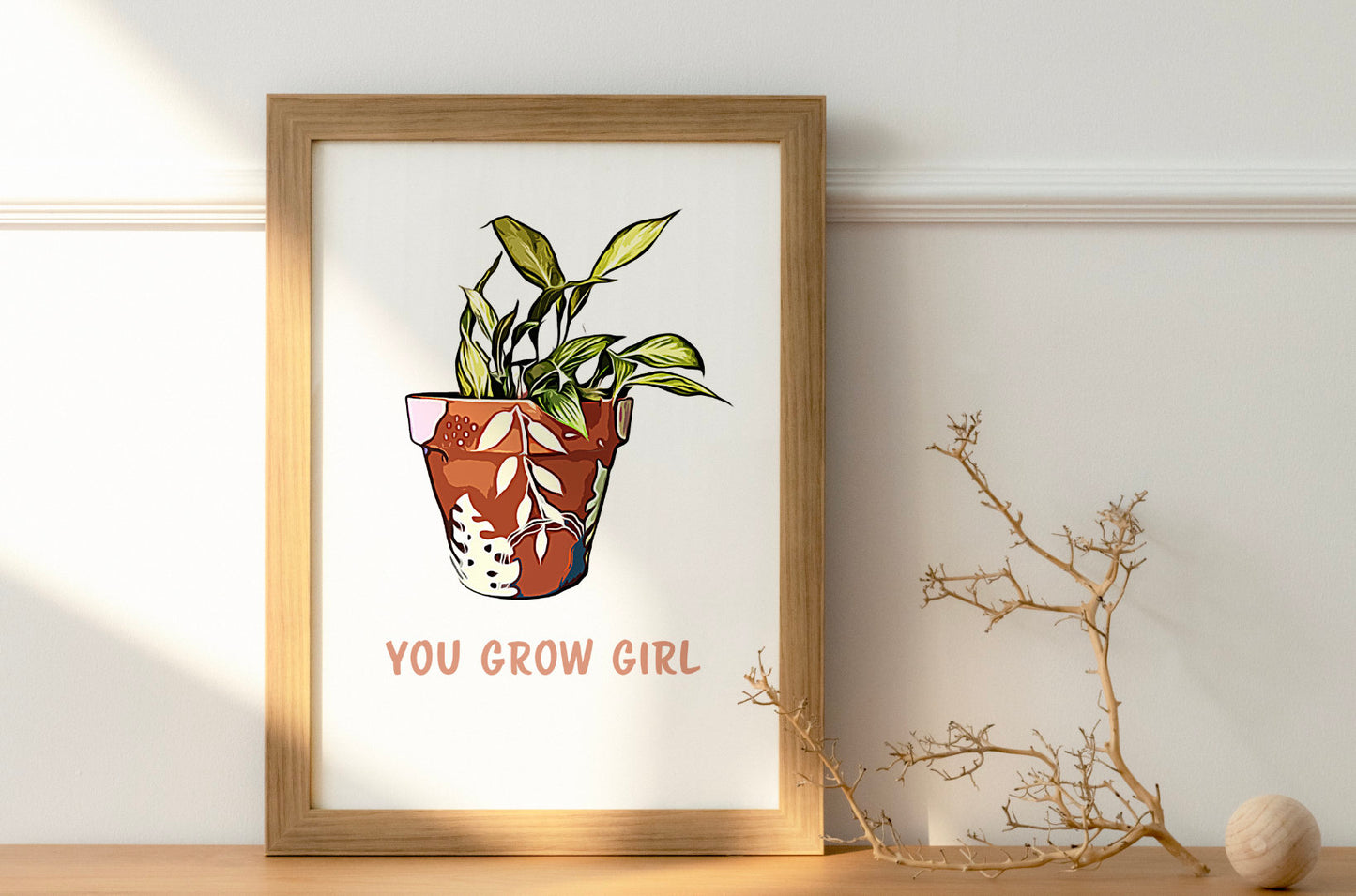 Plant Print | A4 Print | You Grow Girl Print | Plant Pot Print