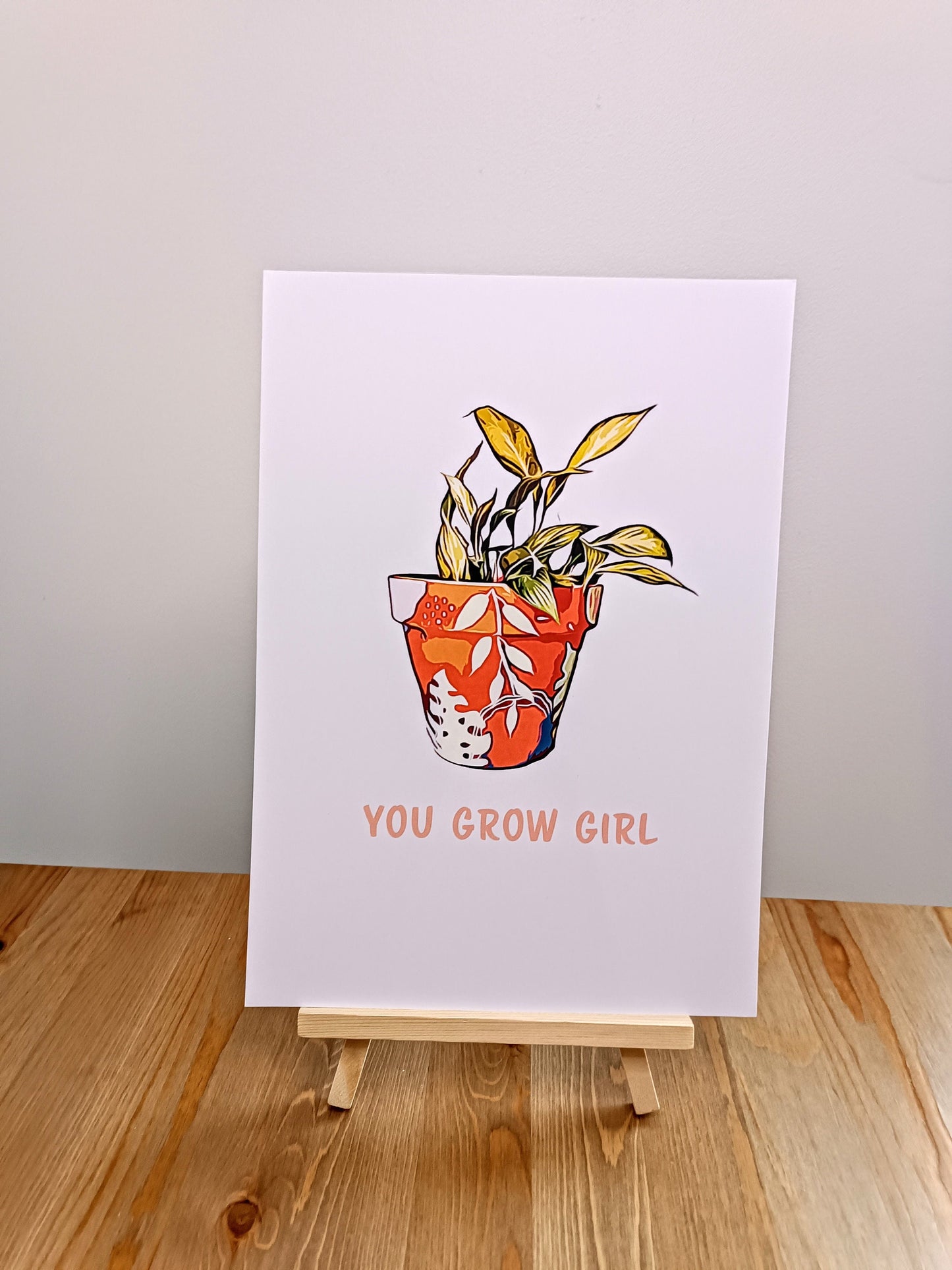 Plant Print | A4 Print | You Grow Girl Print | Plant Pot Print