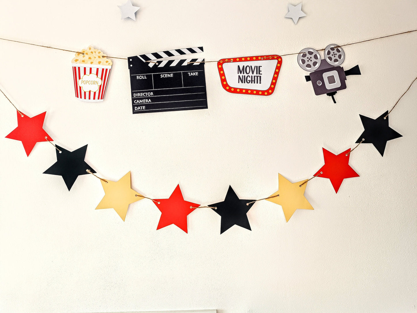 Movie Night Bunting | Paper Banner | Movie Night Decor | Couple's Night in | Family Night | Movie Party | Movie night tickets |