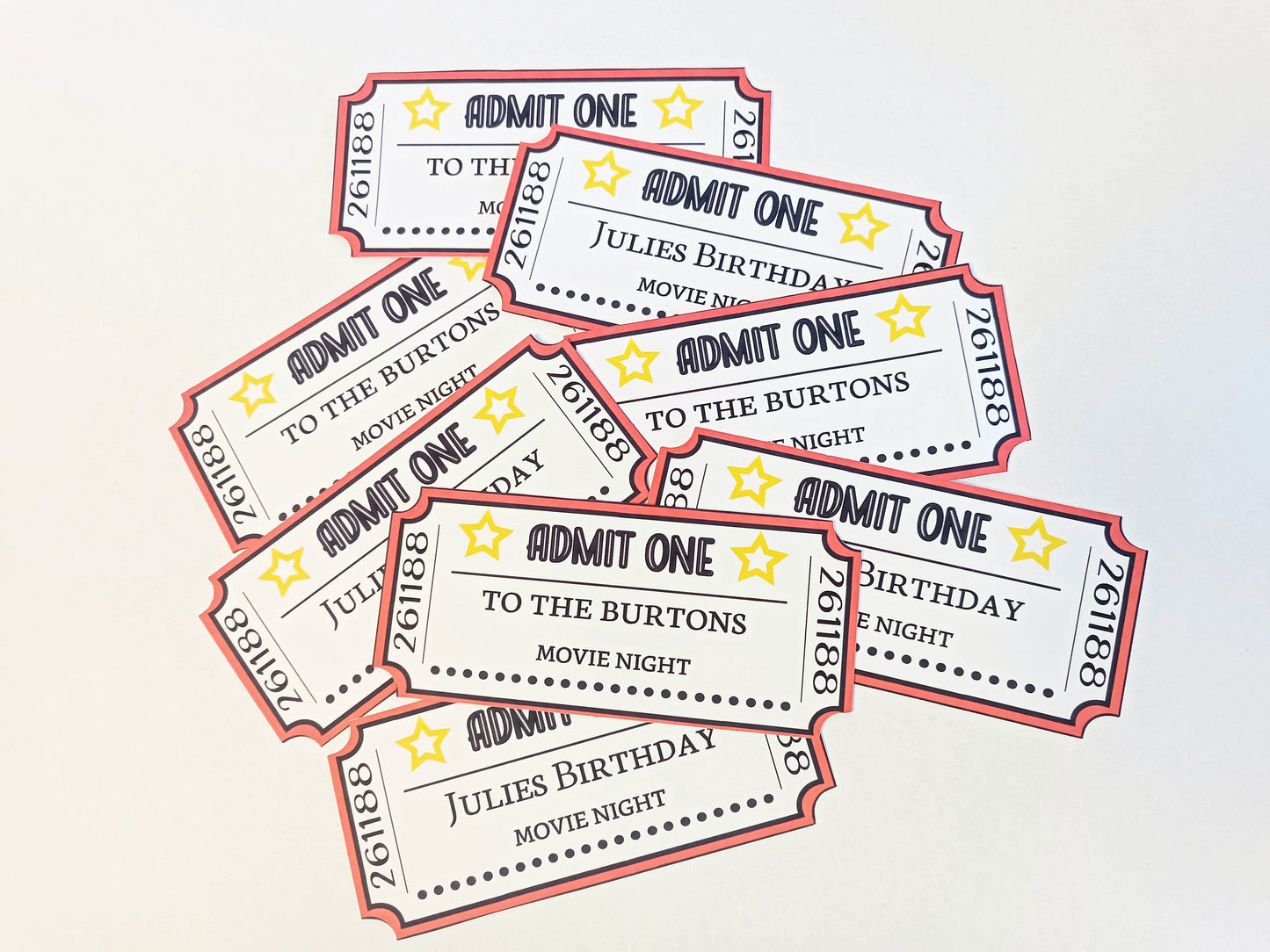 Movie Night Tickets | Personalised Ticket | Invitation | Movie Party |