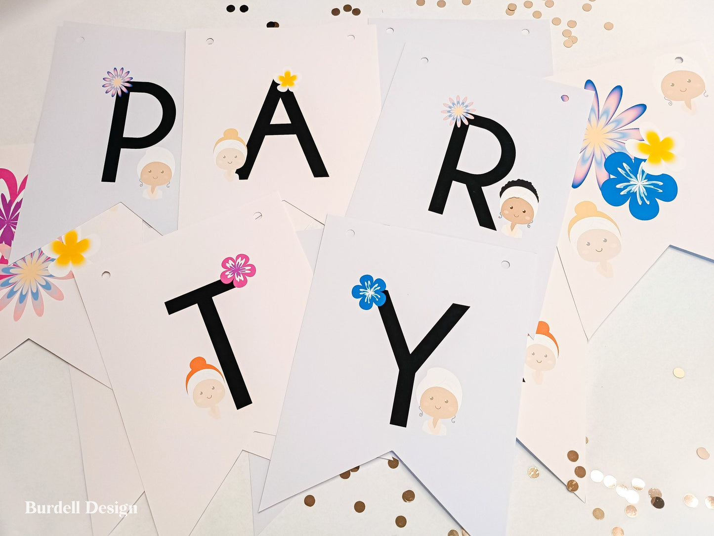 Pamper Party Bunting | Girls Pamper Party Decor | Pamper Party Banner | Pastel Bunting |