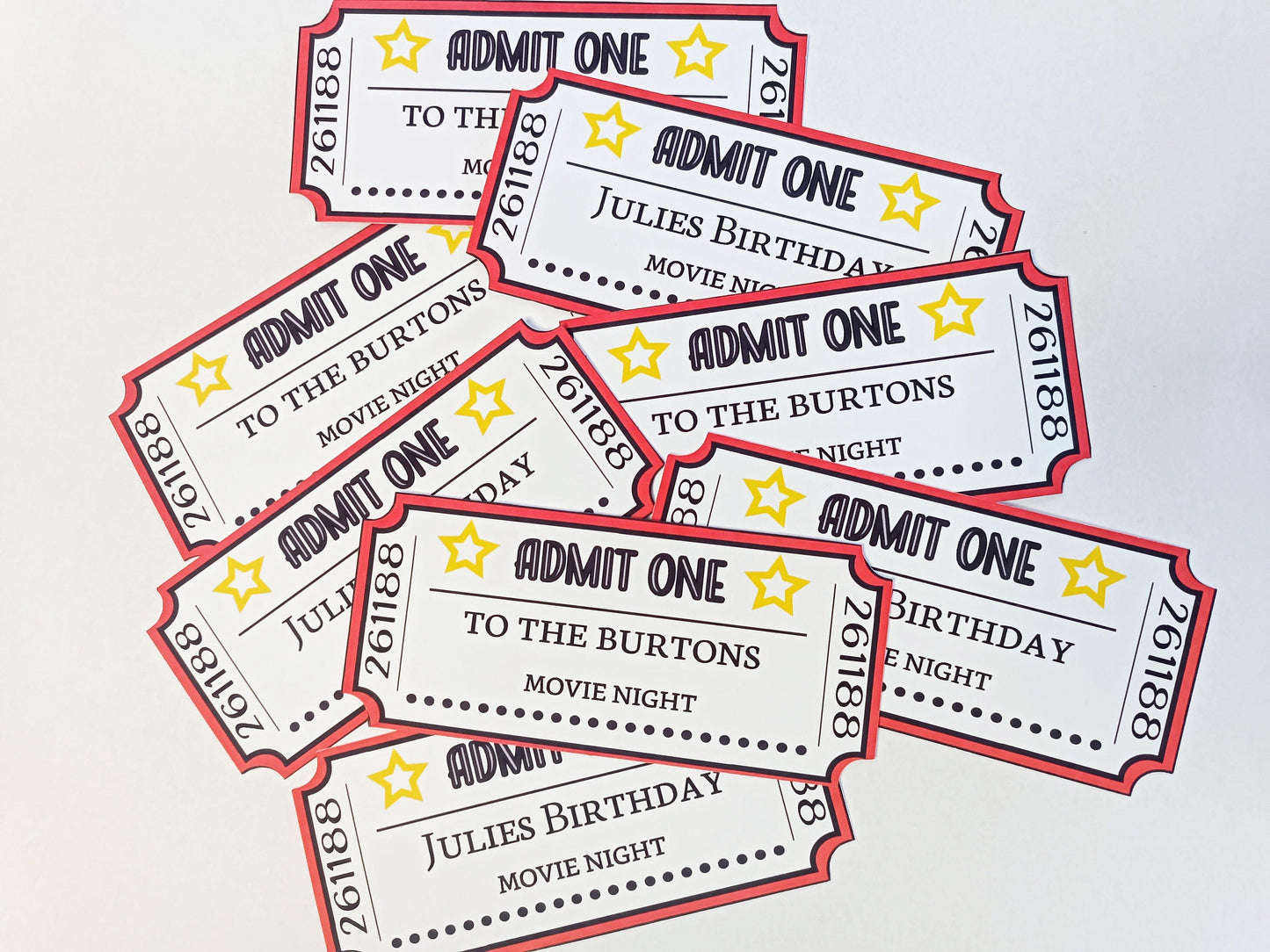 Movie Night Tickets | Personalised Ticket | Invitation | Movie Party |