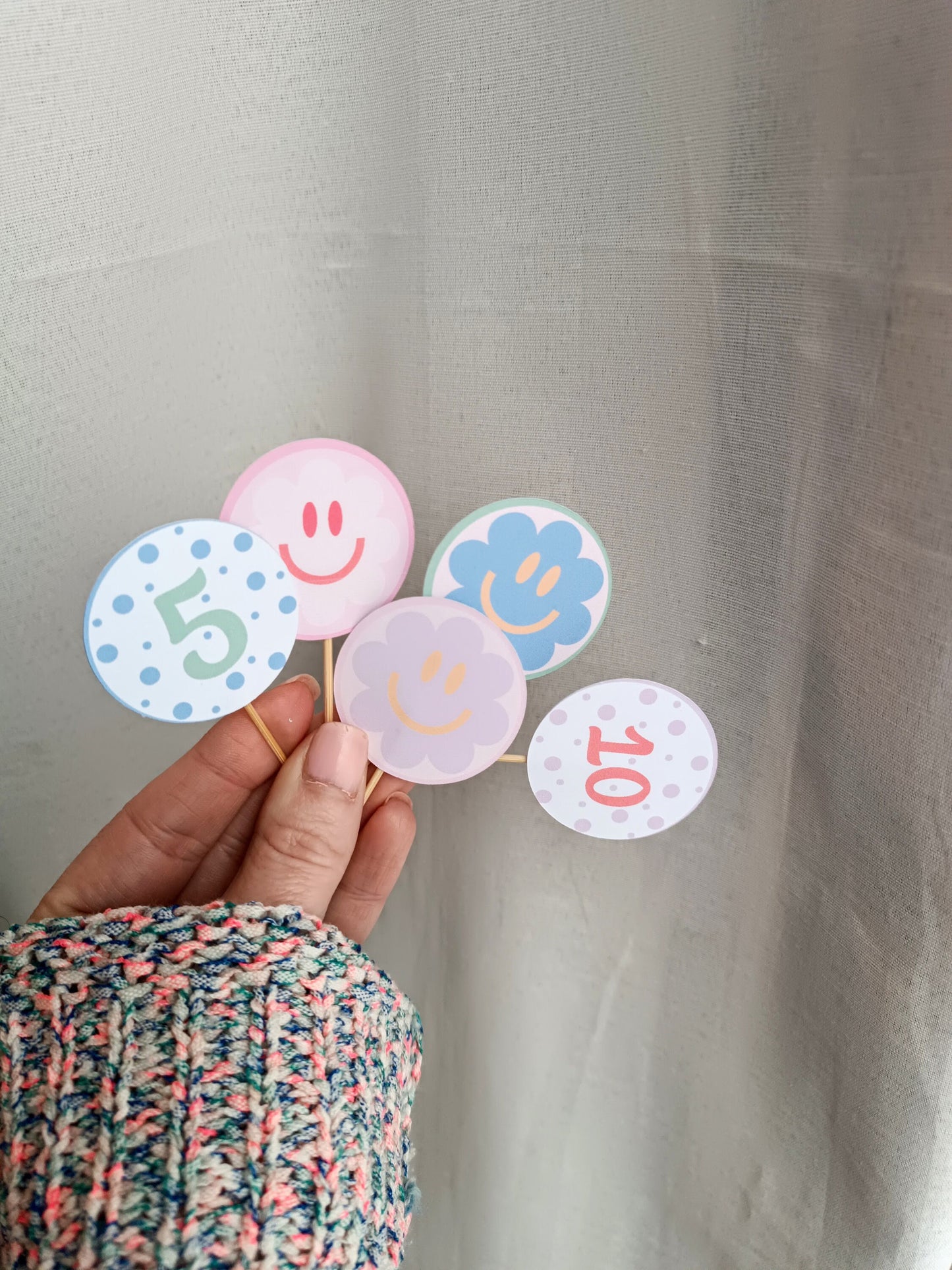 Cupcake Toppers | Party | Birthday | Circle Cupcake Toppers | Cupcake Decoration | Pastel Party | Pastel Party Decoration |