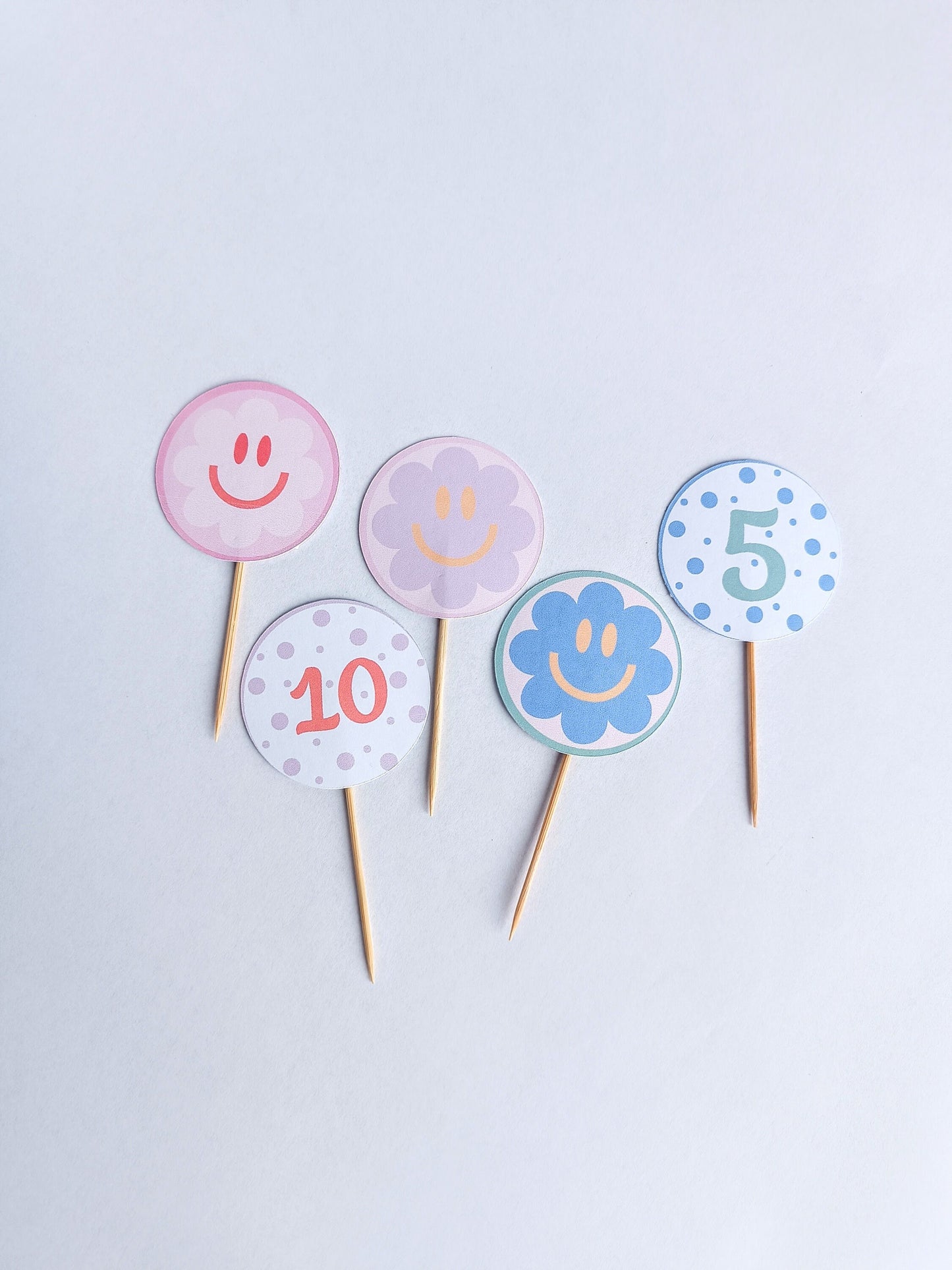 Cupcake Toppers | Party | Birthday | Circle Cupcake Toppers | Cupcake Decoration | Pastel Party | Pastel Party Decoration |