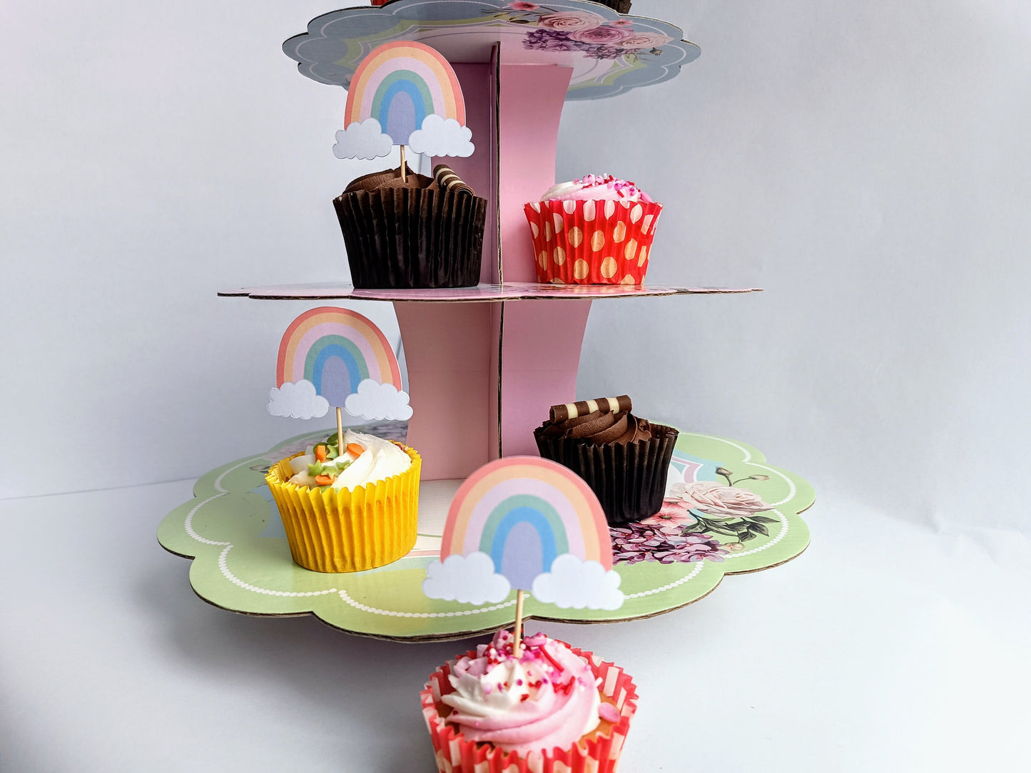 Rainbow Cupcake Toppers | Party | Birthday | Cupcake Toppers | Cupcake Decoration | Pastel Party | Pastel Party Decoration |