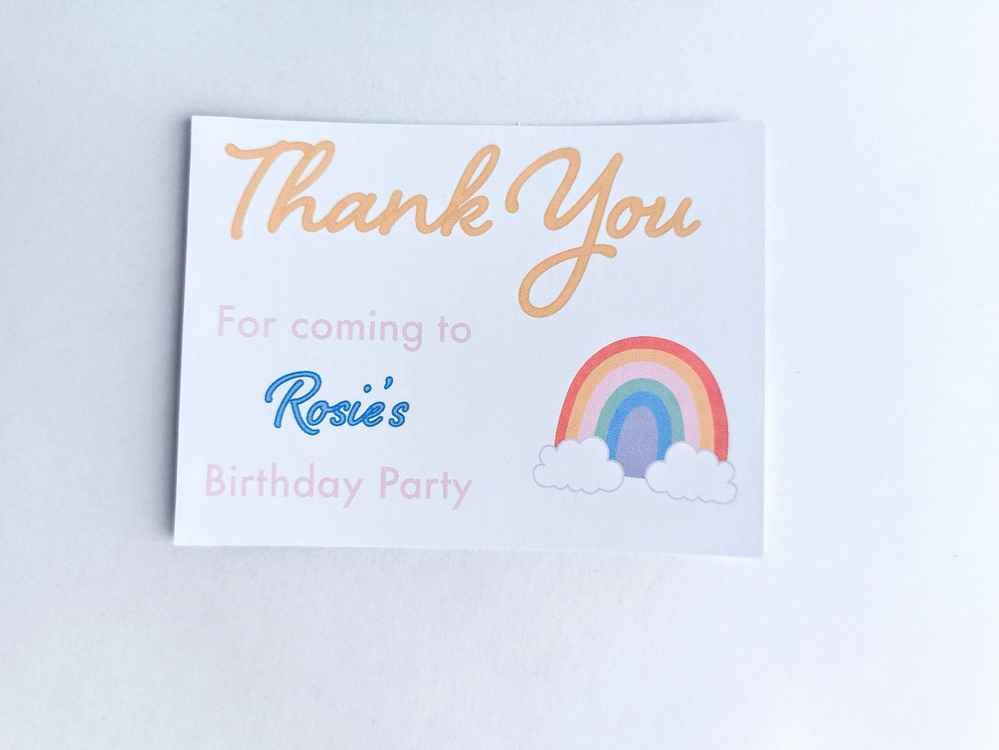 6 Birthday Thank you cards | party | thank you | pastel party | colourful party | birthday decor | custom thank you cards | Custom birthday