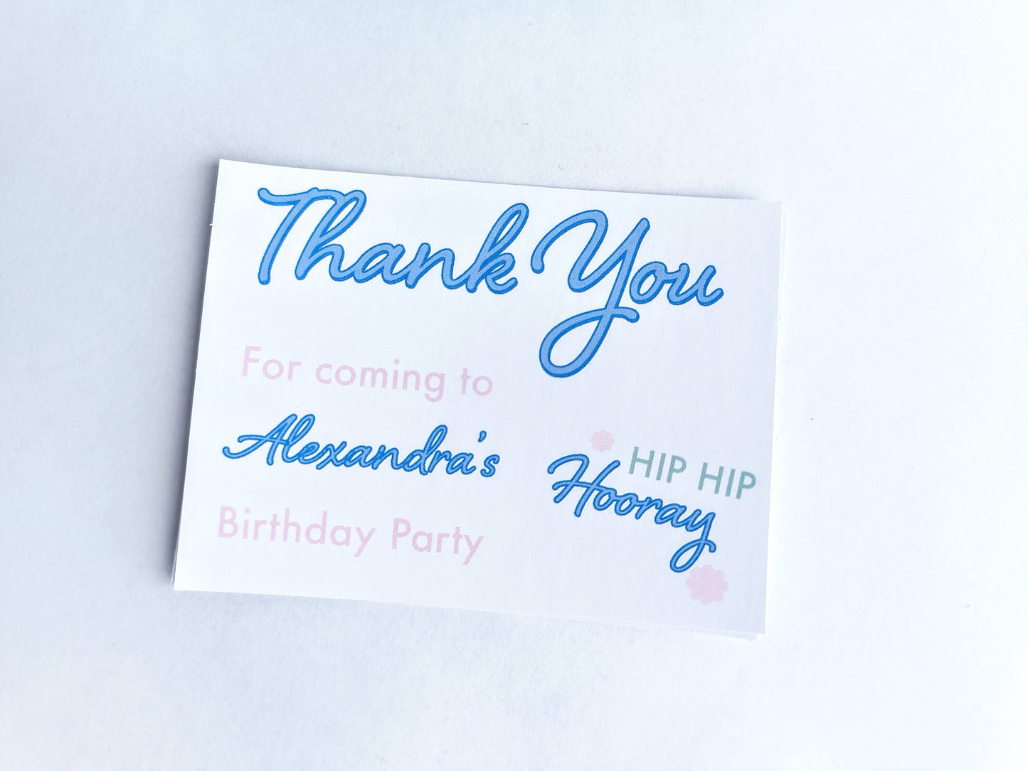 6 Birthday Thank you cards | party | thank you | pastel party | colourful party | birthday decor | custom thank you cards | Custom birthday