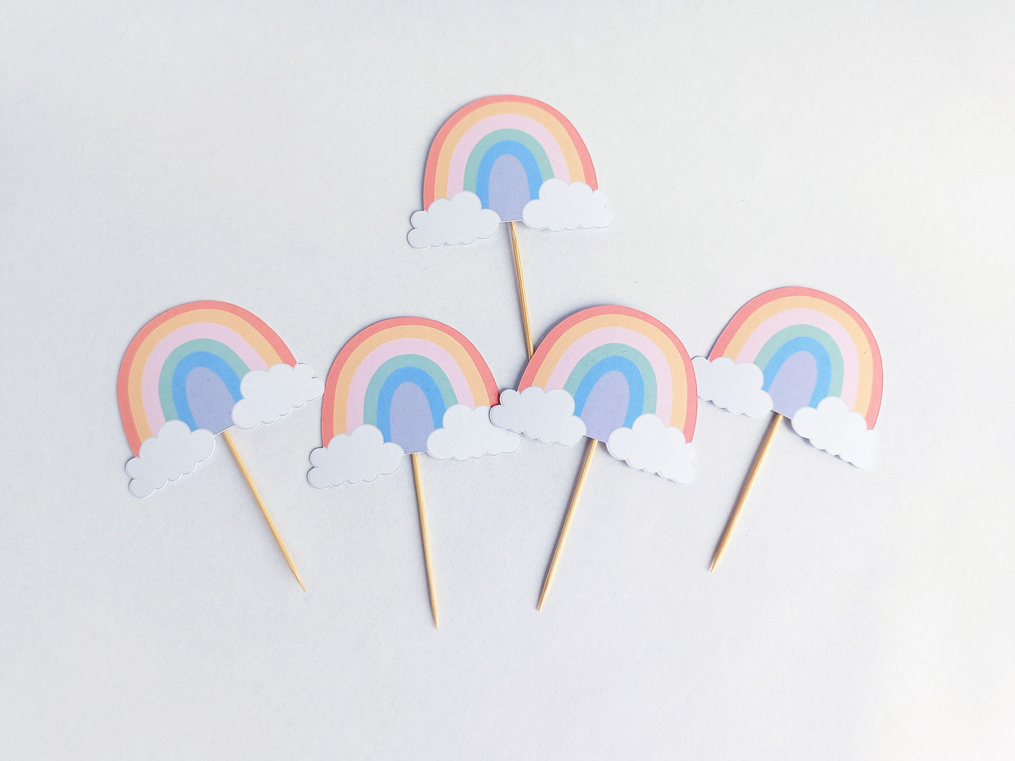 Rainbow Cupcake Toppers | Party | Birthday | Cupcake Toppers | Cupcake Decoration | Pastel Party | Pastel Party Decoration |