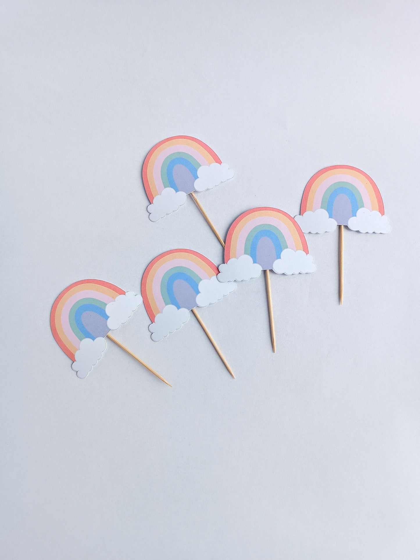 Rainbow Cupcake Toppers | Party | Birthday | Cupcake Toppers | Cupcake Decoration | Pastel Party | Pastel Party Decoration |