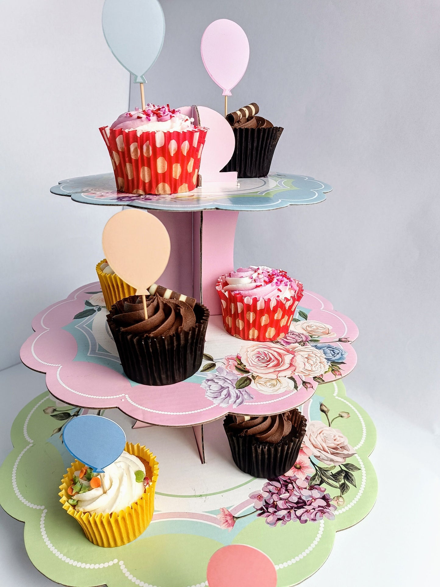 Balloon Cupcake Toppers | Party | Birthday | Cupcake Toppers | Cupcake Decoration | Pastel Party | Pastel Party Decoration |