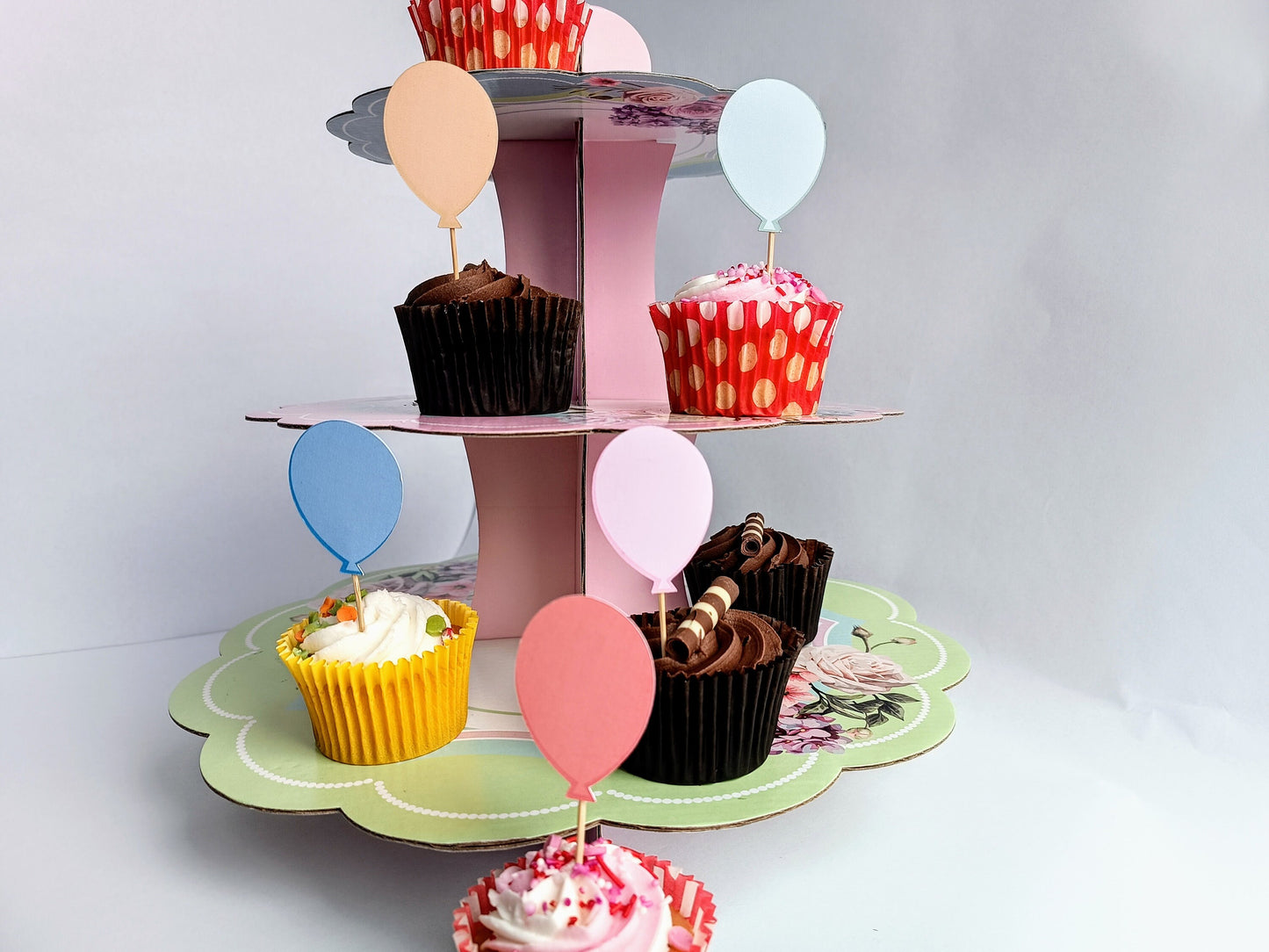Balloon Cupcake Toppers | Party | Birthday | Cupcake Toppers | Cupcake Decoration | Pastel Party | Pastel Party Decoration |