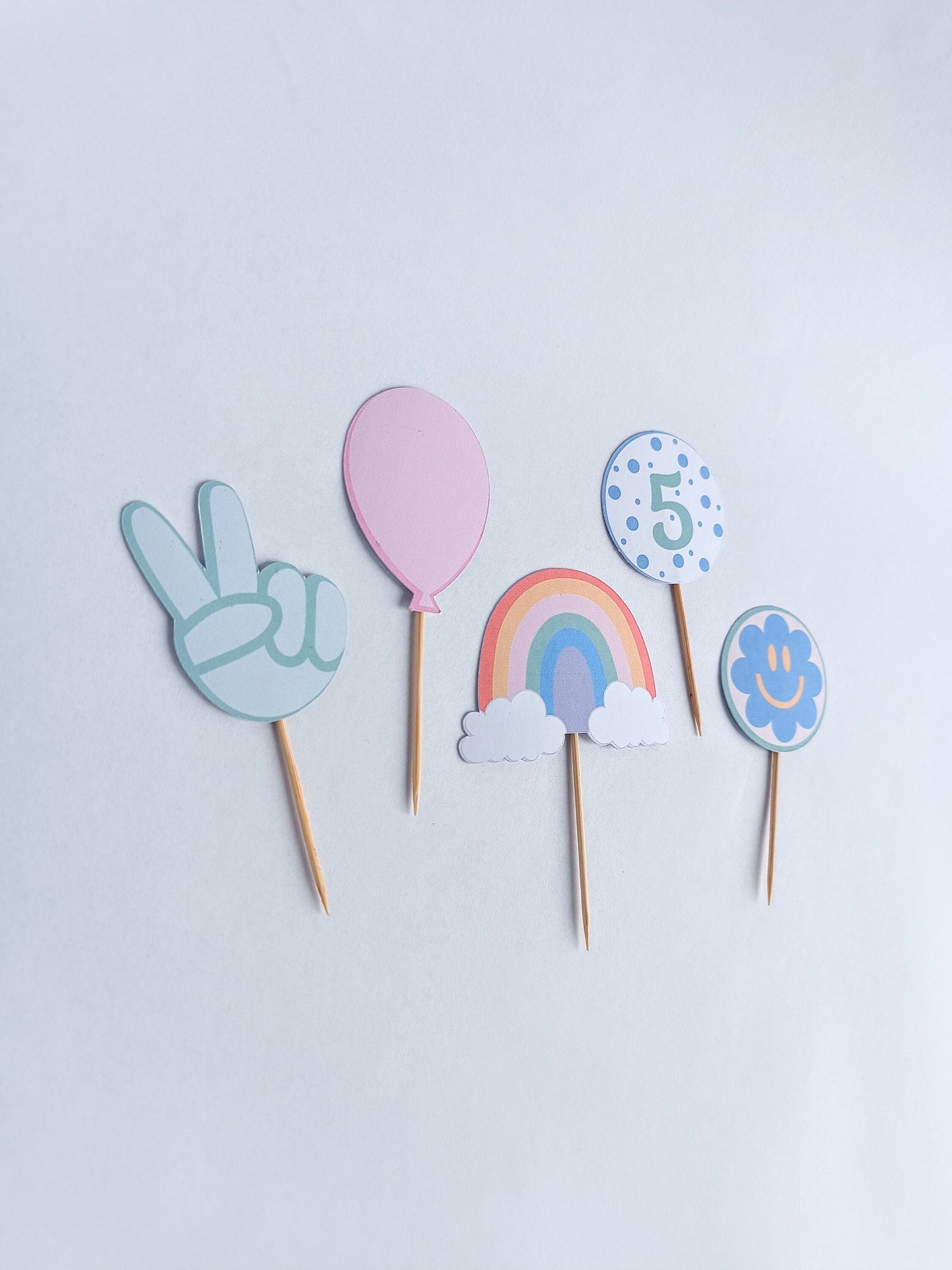Balloon Cupcake Toppers | Party | Birthday | Cupcake Toppers | Cupcake Decoration | Pastel Party | Pastel Party Decoration |