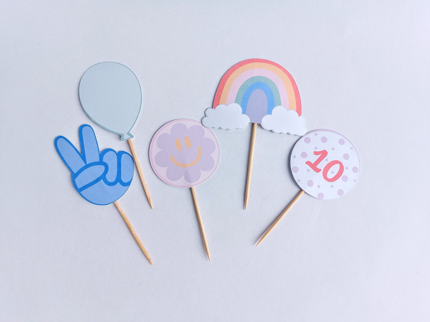Pastel Mixed Cupcake Toppers | Party | Birthday | Cupcake Decoration | Pastel Party | Pastel Party Decoration | Custom Cupcake toppers