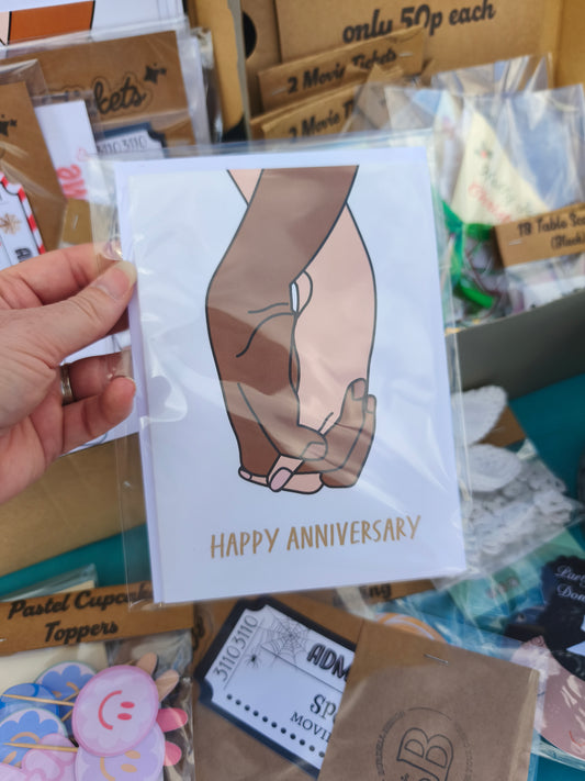 Flash Sale - Interracial Happy Anniversary Card - £1